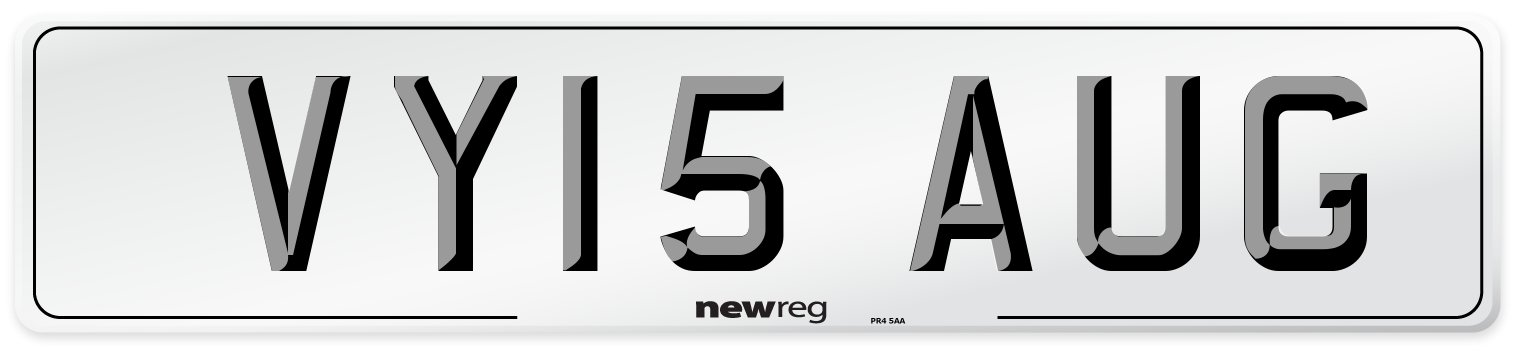 VY15 AUG Number Plate from New Reg